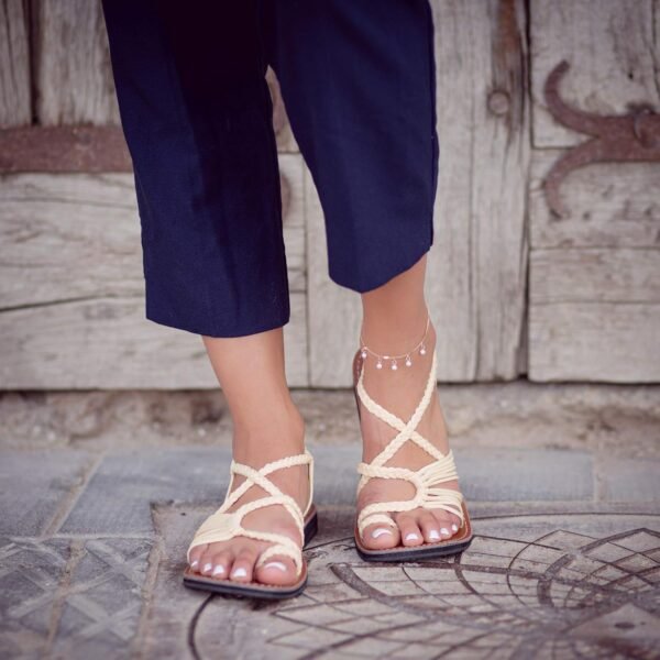 Plaka Flat Sandals for Women Palm Leaf - Image 4