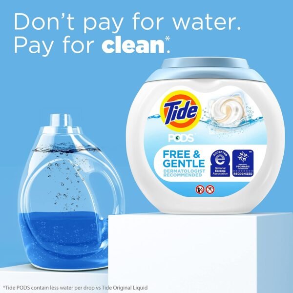 Tide PODS Free & Gentle Liquid Laundry Detergent Pacs, 76 count - Image 4