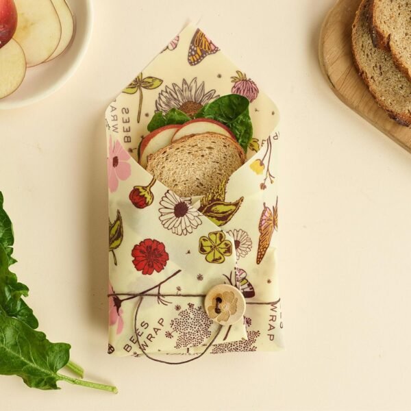 Bee's Wrap Reusable Vegan Alternative to Beeswax Food Wraps, Made in the USA, Eco Friendly Wraps for Food, Sustainable Bread Wraps, Organic Cotton Food Wraps, Sandwich Wrap for Bread, Vegan - Image 3