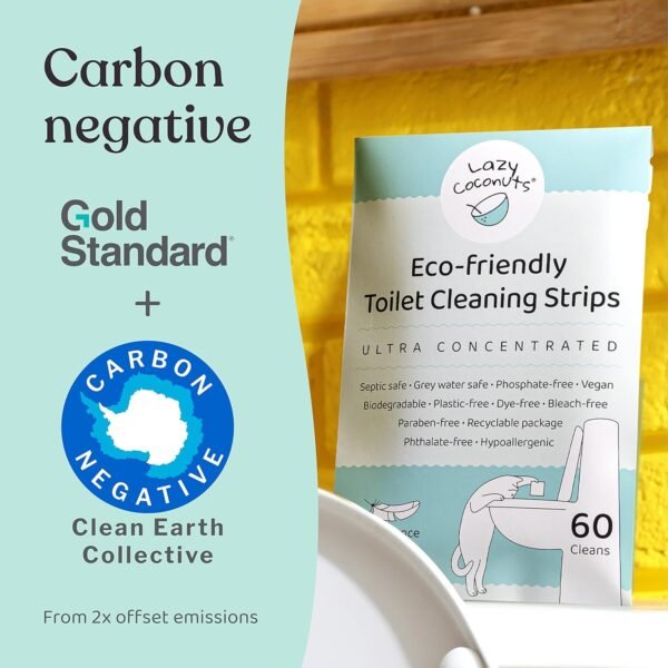 Toilet Bowl Cleaner Strips - 60 Cleans, Plastic-free, Dye-free, With Lemon Essential Oil - Image 6