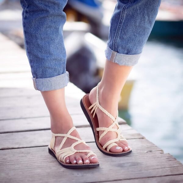 Plaka Flat Sandals for Women Palm Leaf - Image 3