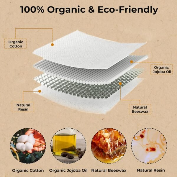 10 Pack Strawberries Beeswax Wraps, 100% Organic, Eco Friendly, Zero Waste, Reusable, Washable - Kitchen Food Storage for Breads, Fruits, Vegetables | 4pcs Small, 3pcs Medium, 3pcs Large - Image 5