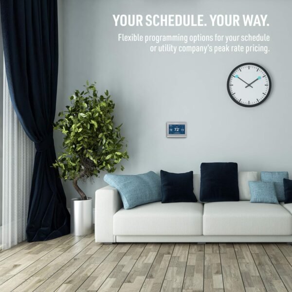 RTH9585WF1004 Wi-Fi Smart Color Thermostat, 7 Day Programmable, Touch Screen, Energy Star, Alexa Ready, Gray - Image 5