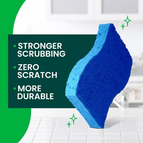 Scotch-Brite Zero Scratch Non-Scratch Scrub Sponges, For Washing Dishes and Cleaning Kitchen, 9 Scrub Sponges, Blue - Image 2