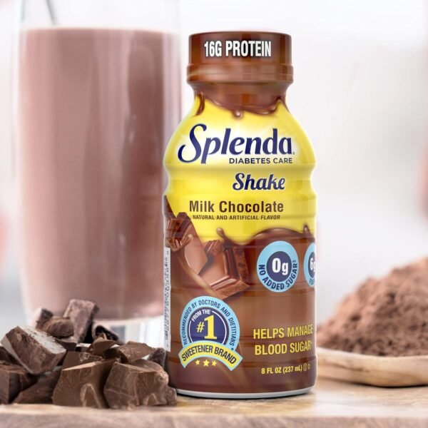 SPLENDA Diabetes Care Shakes - Meal Replacement Shake, 8 Fluid Ounces Per Bottle (Milk Chocolate, 12 Pack) - Image 6