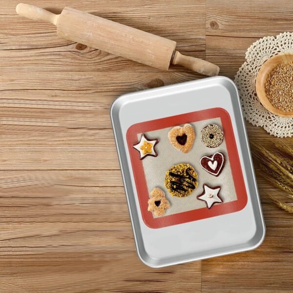 Square Silicone Baking Mats for 9 Inch Cake Pan, 8.5" Food Grade Non-stick Reusable Silicone Mat for Baking Pan for Bread/Pastry/Toast/Pie, Professional Cookie Sheets Liners for Brownie Pan 2 PCS - Image 5