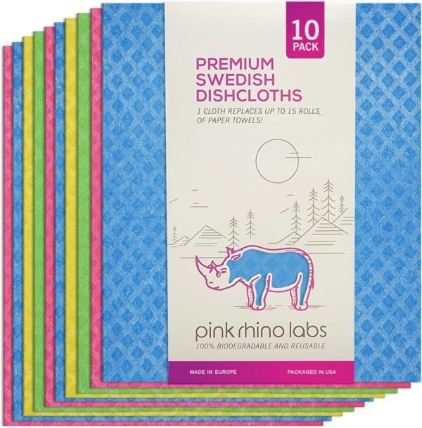 Swedish Dishcloths for Kitchen – Absorbent Kitchen Towels and Dishcloths Sets - Reusable Paper Towels - Dish Cloths for Washing Dishes and Cleaning Kitchen – Cellulose Sponge Cloths