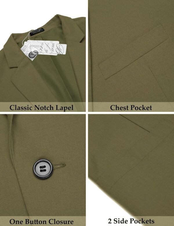 COOFANDY Men's Casual Linen Blazer Lightweight Regular Fit Sport Coat One Button Suit Jacket - Image 4