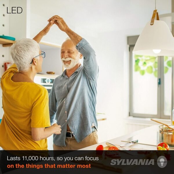 SYLVANIA LED A19 Light Bulb, 60W Equivalent, Efficient 8.5W, 10 Year, 2700K, 800 Lumens, Frosted, Soft White - 24 Pack (74765), Packaging may vary. - Image 3