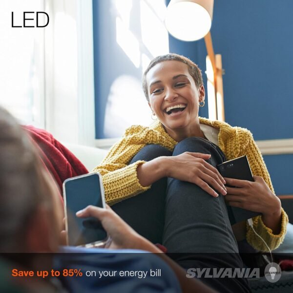 SYLVANIA ECO LED A19 Light Bulb, 60W Equivalent, Efficient 9W, 7 Year, 750 Lumens, Non-Dimmable, Frosted, 5000K Daylight, Pack of 24 (40987) - Image 4