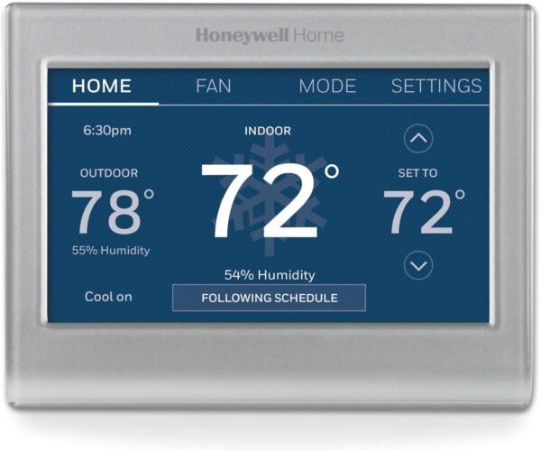 RTH9585WF1004 Wi-Fi Smart Color Thermostat, 7 Day Programmable, Touch Screen, Energy Star, Alexa Ready, Gray