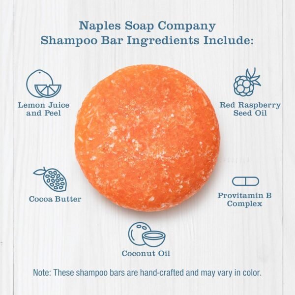 Naples Soap Company, 50-75 Use, Solid Shampoo Bar, Nourishing, Gentle, Eco-Friendly Haircare for All Hair Types, Florida Fresh, 1.75 oz. - Image 5