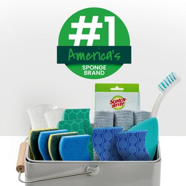 Scotch-Brite Zero Scratch Non-Scratch Scrub Sponges, For Washing Dishes and Cleaning Kitchen, 9 Scrub Sponges, Blue - Image 5