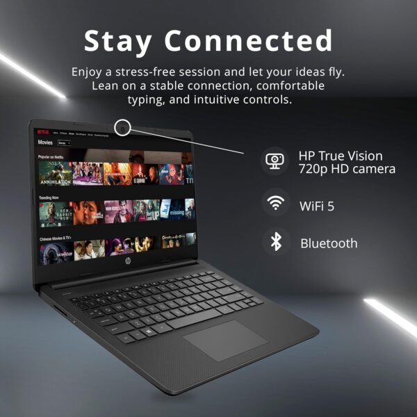 HP Premium Stream 14" HD BrightView Laptop, Intel Celeron N4120, 4GB RAM, 64GB eMMC, Intel UHD Graphics, HD Webcam, 1 Year Office 365, WiFi, Bluetooth, Win 11s, Black, 32GB Hotface USB Card - Image 5