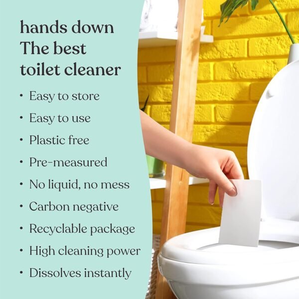 Toilet Bowl Cleaner Strips - 60 Cleans, Plastic-free, Dye-free, With Lemon Essential Oil - Image 3