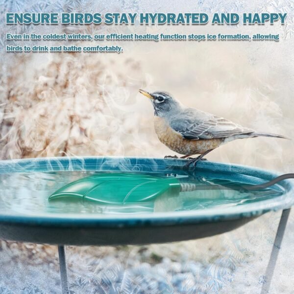 Bird Bath Heater for Outdoors in Winter - 80W Bird Bath Deicer with Thermostatic Control - Energy Saving and Durable - Full - Covered Aluminum Heated - Ideal for Patio, Yard, and Garden - Image 2