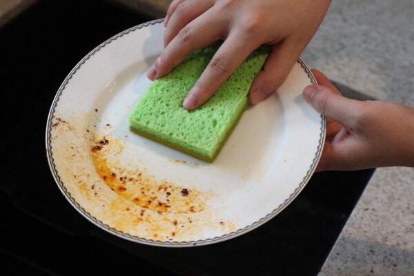 Natural Sponge by Scrubit - 24-Pack - Biodegradable Cellulose Natural Sponges for Dishes with a Tough Eco-Friendly Scouring Pad for Kitchen and Bathroom – Non-Stick Plant-Based Compostable Sponges - Image 3