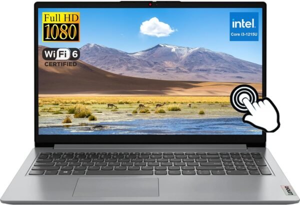 Lenovo Ideapad 15 Laptop Touchscreen, Intel 6-Core i3-1215U, 16GB RAM, 512GB SSD, 15.6" FHD, Webcam, Bluetooth, Wi-Fi6, SD Card Reader, Windows 11, Grey, GM Accessories