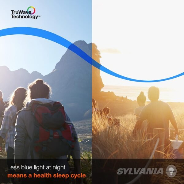 SYLVANIA LED TruWave Natural Series Light Bulb, 60W Equivalent, Efficient 8W A19, Medium Base, Dimmable, 800 Lumens, 2700K, Soft White, Clear - 6 Count (Pack of 1) (40806) - Image 2