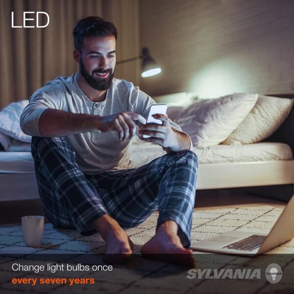 SYLVANIA ECO LED A19 Light Bulb, 60W Equivalent, Efficient 9W, 7 Year, 750 Lumens, Non-Dimmable, Frosted, 5000K Daylight, Pack of 24 (40987) - Image 3