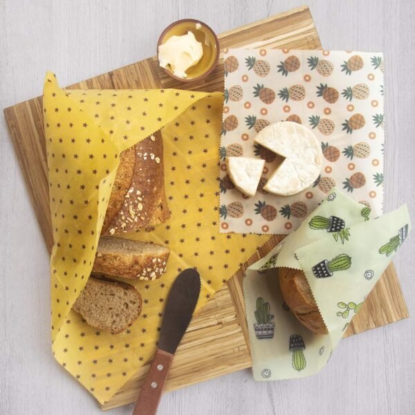 Versatile Beeswax Wraps,Set of 7-Fresh Food Keeper, Durable & Easily Cleaned, Sustainable Step Towards a Zero-Waste Kitchen, Unique Designs (Pineapple, Cactus, Star) - Image 7