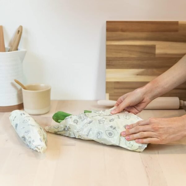 The Original Beeswax Food Storage Wrap - Set of Two 13" Natural Square Sheets - Image 3