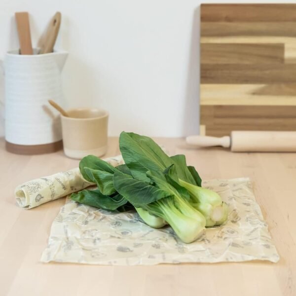 The Original Beeswax Food Storage Wrap - Set of Two 13" Natural Square Sheets - Image 2