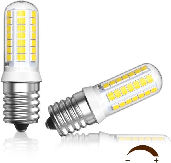 TOBEGLAM E17 LED Bulb Dimmable,3W Microwave Oven Light,40W Appliance Bulb Equivalent,6000K Cool White,E17 Intermediate Base Light Bulb for Stove Top,Appliance,Range Hood,Pack of 2