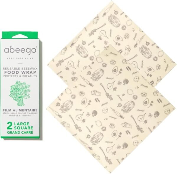 The Original Beeswax Food Storage Wrap - Set of Two 13" Natural Square Sheets