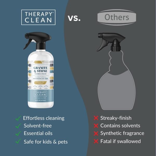 Therapy Granite Countertop Cleaner & Polish (2 Pack - With Microfiber) - pH Neutral Granite Cleaner for Marble, Soapstone, Quartz Cleaner, Stone Cleaner, Quartzite, Slate, Limestone, Corian, Laminate - Image 7