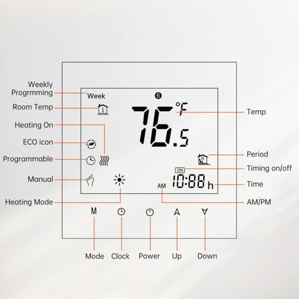 Thermostat for Home, WiFi Smart Thermostat, Programmable Voice Control Thermostat, Intelligent Digital Display with Alexa and Google,Energy Saving, Assistant for Boiler Equipment Heat System - Image 7