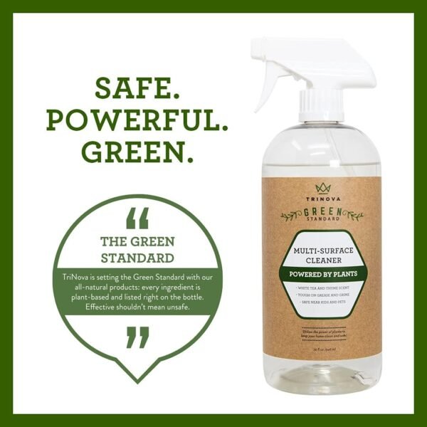 TriNova Natural All Purpose Cleaner 2 Pack 32 Oz Bottles - Safe & Effective Kitchen, Bathroom & Home Cleaner - Powered by Plants, Organic Cleaner Spray - Image 4