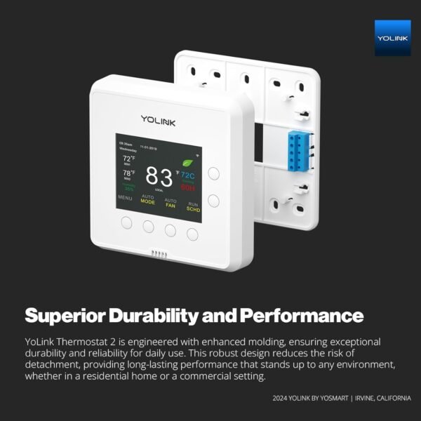 YoLink Thermostat 2, Smart Thermostat with Dual-Stage Heating & Cooling, Heat Pump Support, External Temp Sensors, Remote Control, Scheduling, Alexa & Google, Long-Range Connectivity, Hub Required - Image 8
