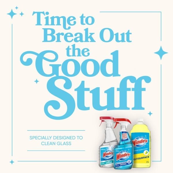 Windex with Vinegar Glass Cleaner Spray Bottle, Bottle Made from 100% Recovered Coastal Plastic, 23 fl oz - Image 2