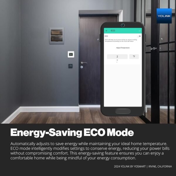 YoLink Thermostat 2, Smart Thermostat with Dual-Stage Heating & Cooling, Heat Pump Support, External Temp Sensors, Remote Control, Scheduling, Alexa & Google, Long-Range Connectivity, Hub Required - Image 7