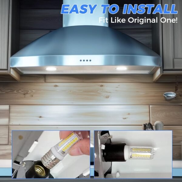 TOBEGLAM E17 LED Bulb Dimmable,3W Microwave Oven Light,40W Appliance Bulb Equivalent,6000K Cool White,E17 Intermediate Base Light Bulb for Stove Top,Appliance,Range Hood,Pack of 2 - Image 2