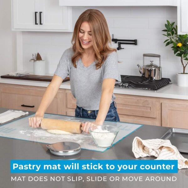 XXL SIZE Silicone Pastry Mat For Rolling Dough Non Slip Extra Large - 23,5'' x 31,5'' Dough Mat for Rolling - Rolling Mat For Dough with Measurements - Nonstick Fondant Mat - Large Silicone Baking Mat - Image 3