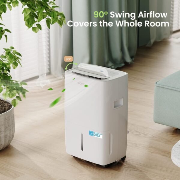 Waykar 120 Pints Energy Star Dehumidifier for Spaces up to 6,000 Sq. Ft at Home, in Basements and Large Rooms with Drain Hose and 1.14 Gallons Water Tank (JD025CE-120) - Image 6