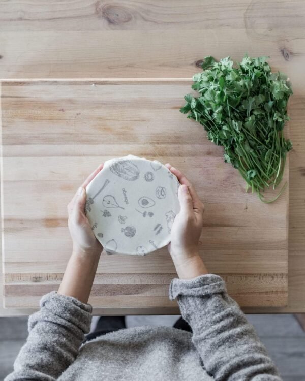 The Original Beeswax Food Storage Wrap - Set of Three 10" Natural Square Sheets - Image 4