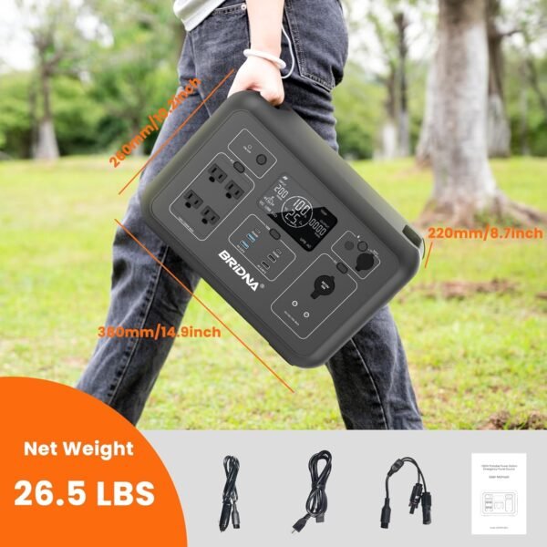 1008Wh LiFePO4 Portable Power Station with 200W Solar Panel, 1200W Solar Generator UPS Backup Battery Power Supply with 13 Outlets(4 AC Outlets) for Outdoors CPAP Camping RV Home Power Outage - Image 8