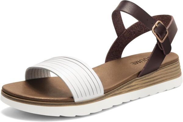Carcuume Women's Comfortable Lightweight Walking Footbed Arch Support Flat Sandal,DR-00