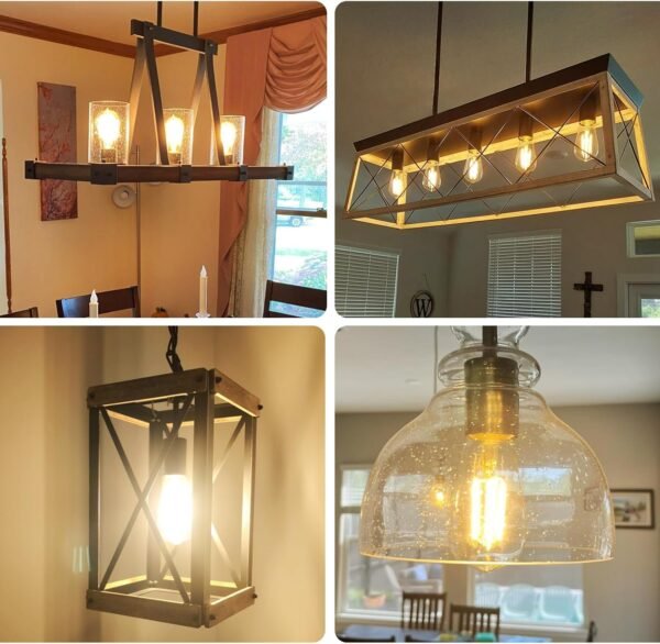 Vintage LED Edison Bulbs, ST58 Dimmable 4W E26 LED Bulb 40W Equivalent, 3000K Soft White Led Light Bulbs, Antique LED Filament Bulbs, CRI 80+, Flicker Free, No Glare, Clear Glass, Pack of 6 - Image 7