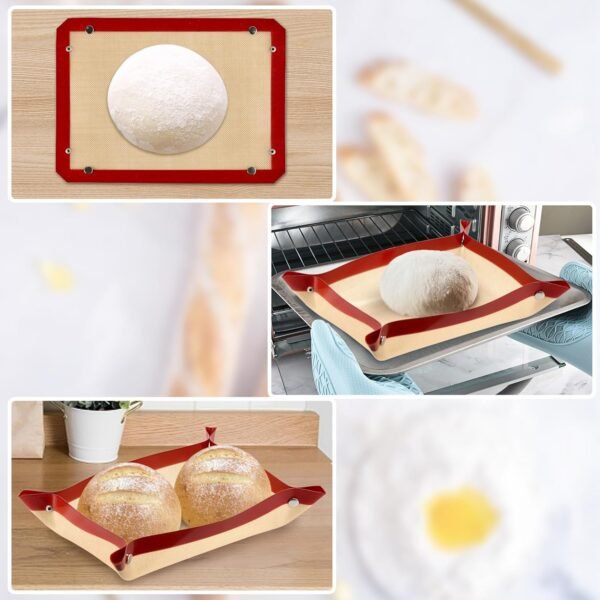 2 Pack Non-slip Pastry Mat Extra Large with Measurements 16"*24" for Silicone Baking/Counter Mat, Dough Rolling Mat,Oven Liner,Fondant/Pie Crust Mat By Folksy Super Kitchen - Image 2