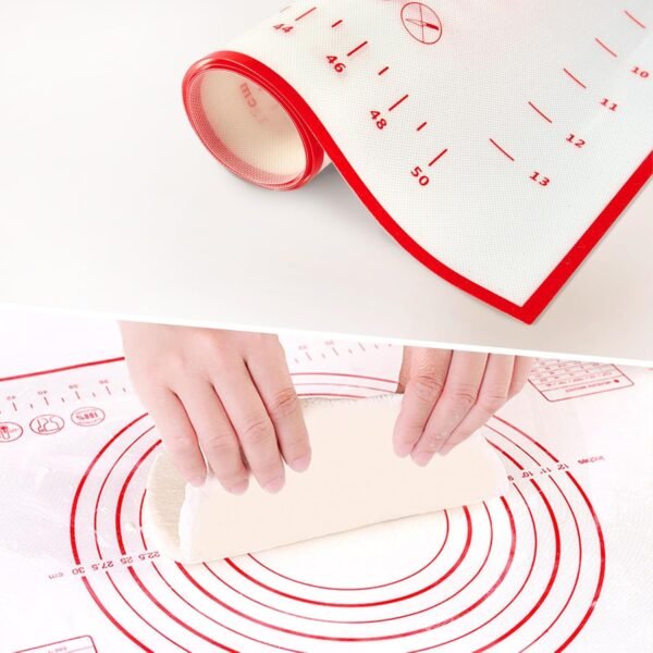 2 Pack Non-slip Pastry Mat Extra Large with Measurements 16"*24" for Silicone Baking/Counter Mat, Dough Rolling Mat,Oven Liner,Fondant/Pie Crust Mat By Folksy Super Kitchen - Image 5