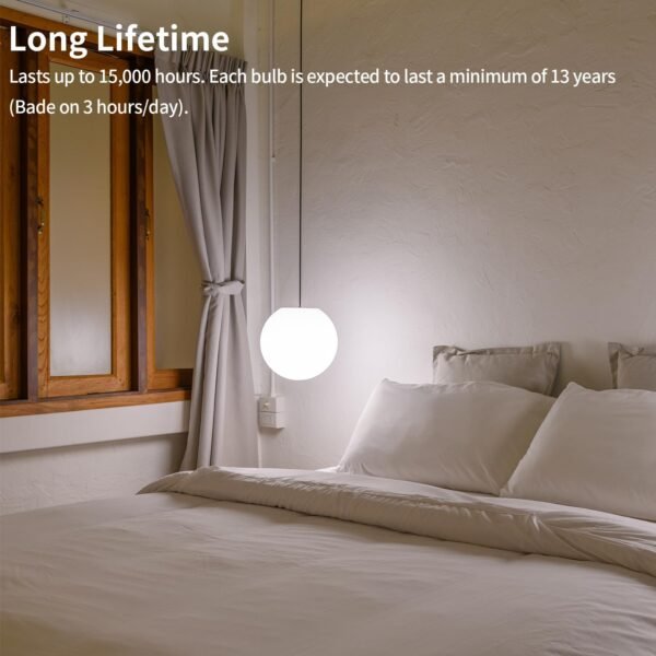 100W Equivalent Bright LED Light Bulbs, Daylight White 5000K A19 Lightbulbs, Focos LED para Casa, for Kitchen Bedroom Indoor, 1500 Lumens, E26 Standard Base, Non-Dimmable, 4-Pack - Image 5