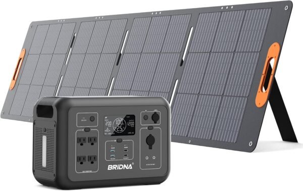 1008Wh LiFePO4 Portable Power Station with 200W Solar Panel, 1200W Solar Generator UPS Backup Battery Power Supply with 13 Outlets(4 AC Outlets) for Outdoors CPAP Camping RV Home Power Outage