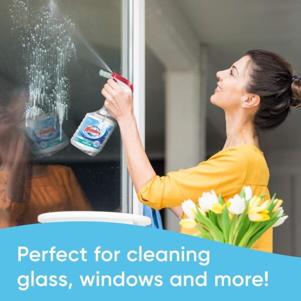 Windex with Vinegar Glass Cleaner Spray Bottle, Bottle Made from 100% Recovered Coastal Plastic, 23 fl oz - Image 8