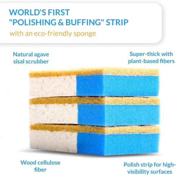 12 Pack, Natural Kitchen Sponge, Non-Scratch, Plant-Based, Natural Sponge, Clean, Dishes, Eco Friendly Sponges, Natural Dish Sponge, Eco Sponges, Sponge Kitchen, Natural Sponges - Image 2