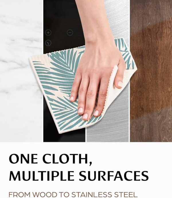 Swedish Dish Cloths for Kitchen - Reusable Dishcloths for Washing Dishes - Each Cellulose Dish Cloth Replaces 15 Rolls of Paper Towels and is More Absorbent than a Sponge - Dishcloth Set of Six - Image 2