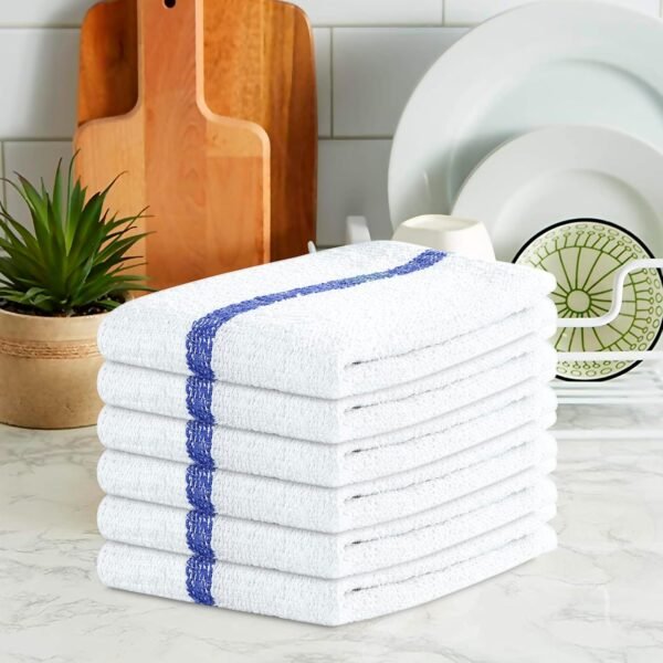 Towels Terry Bar Mop Towels Size 16"x19" – Absorbent and Durable, Multipurpose Cleaning Rags, Cotton Cleaning Towels, Terry Cloth Rags, Reusable Shop Rags Pack of 24 (Blue) - Image 2